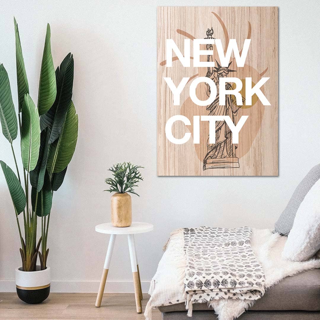 Ambiente cuadro de madera New York City White