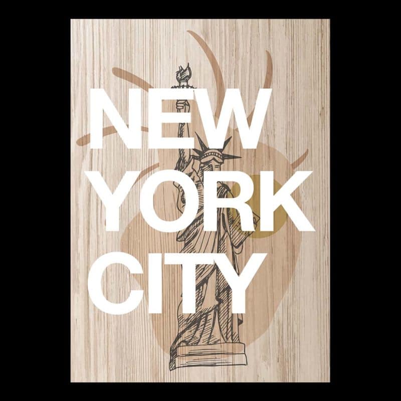 Cuadro de madera New York City White