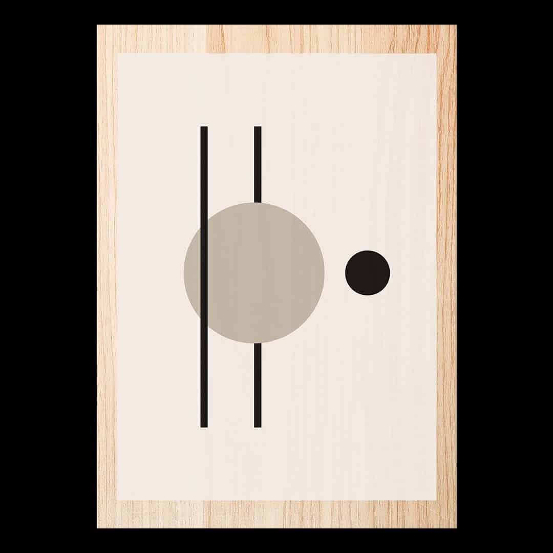 Cuadro de madera círculos lineas 3