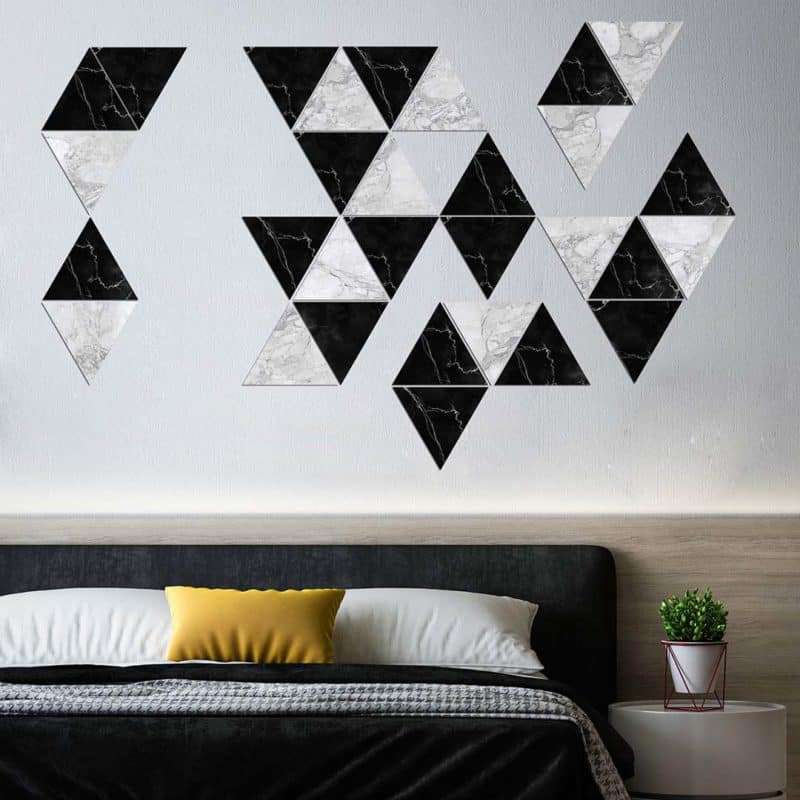 Ambiente detalle triángulos decorativos Black and White