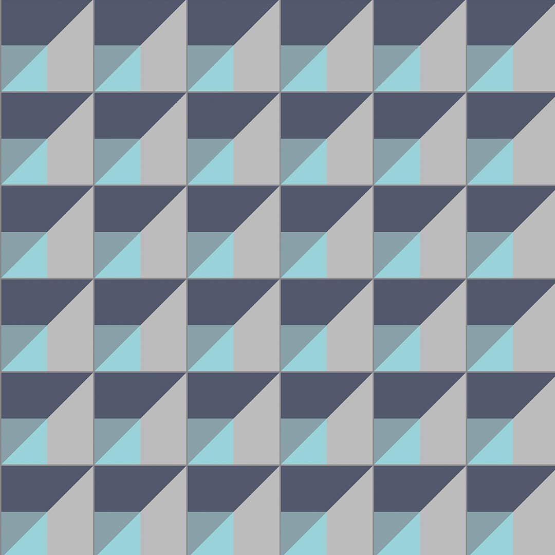 Detalle de alfombra vinílica Cube Light Blue